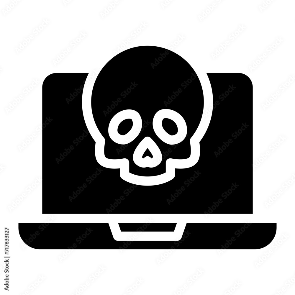 malware, computer virus icon with skull and bones malware, computer virus icon with skull and bones