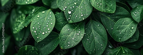 green leaves with drops, wallpaper, background