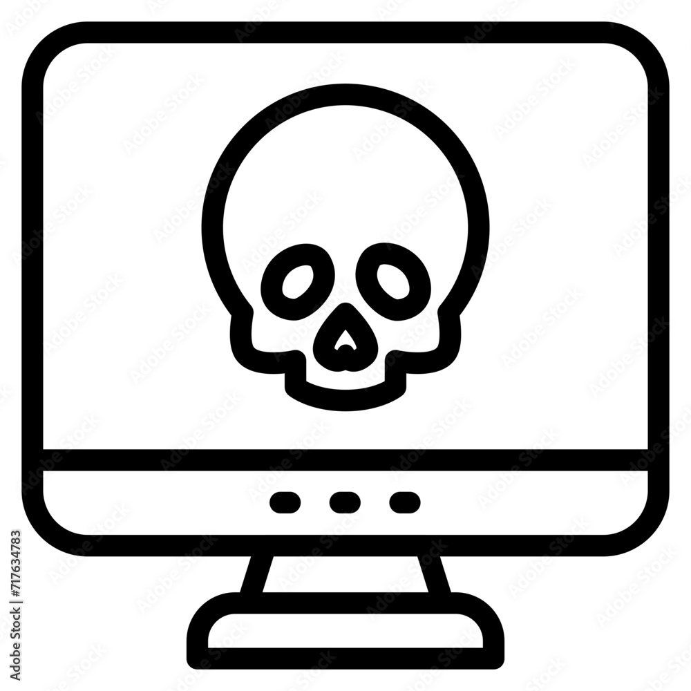 malware, computer virus icon with skull and bones malware, computer virus icon with skull and bones