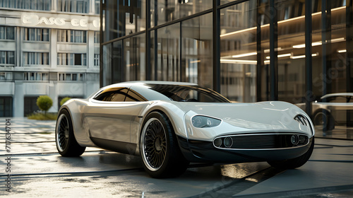 luxury sports car in urban elegance, sports car display, elegant car © Helfin