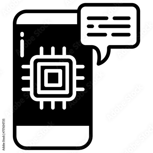 Chat bot glyph and line vector illustration