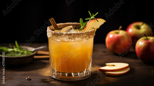 Rustic fall drink idea Apple cider margarita