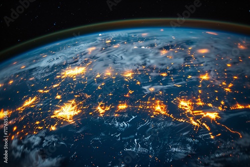 Glowing Earth: A Stellar View of the Planet's Lights Generative AI