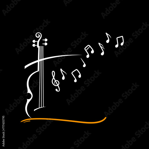 Guitar and Musical Notes Vector Design