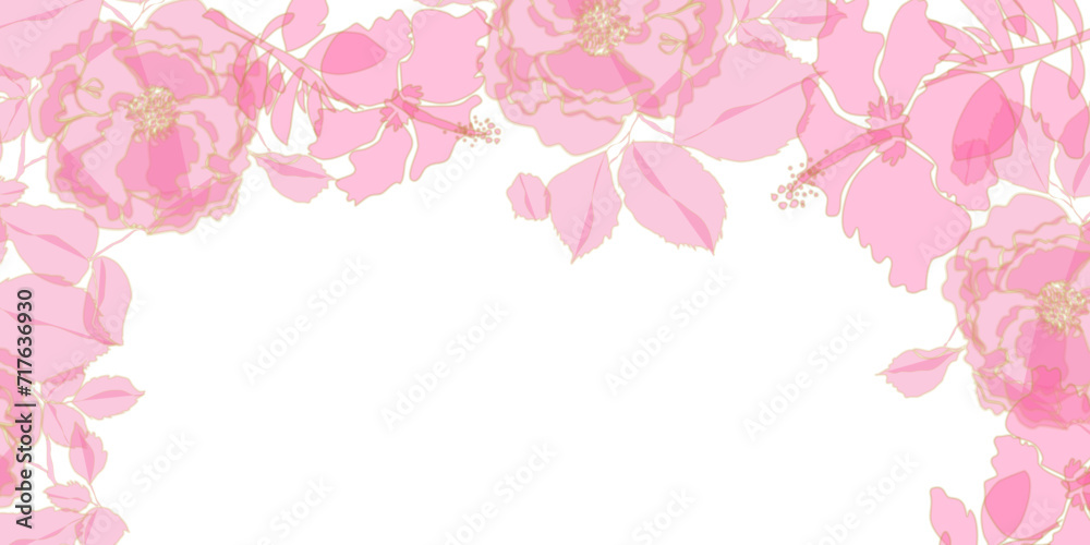 Cornice con delicati fiori tinta pastello