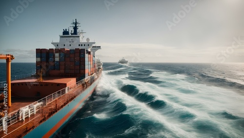 Container ship for shipping goods in the ocean