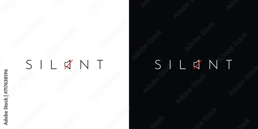  Unique and modern the silent logo design - obrazy, fototapety, plakaty 