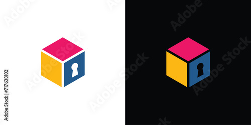 Smple and colorful  Key box logo design photo