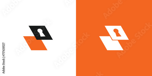 Unique and modern Key box logo design 2