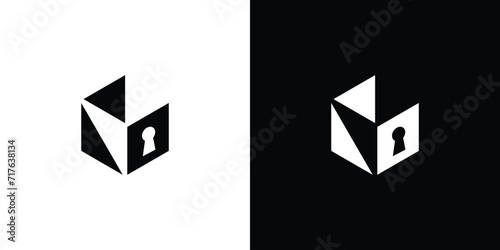 Unique and modern Key box logo design
