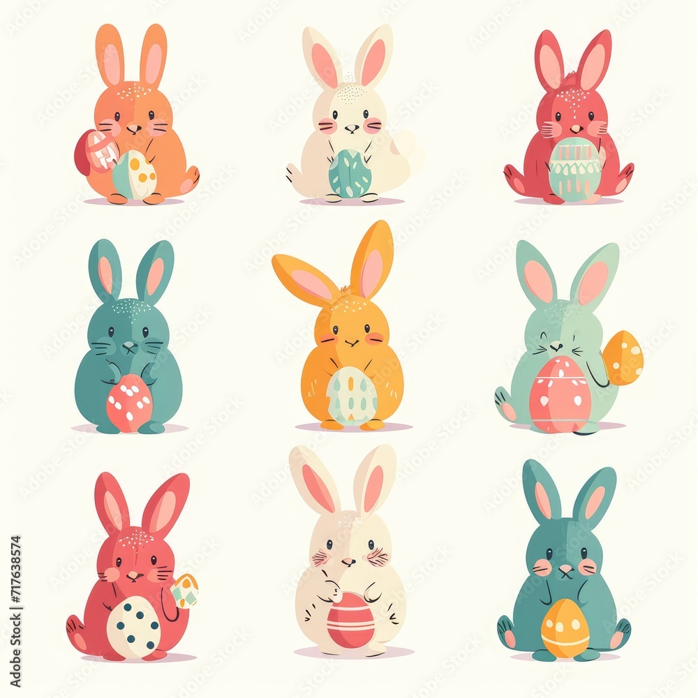 set of easter rabbits set of easter rabbits