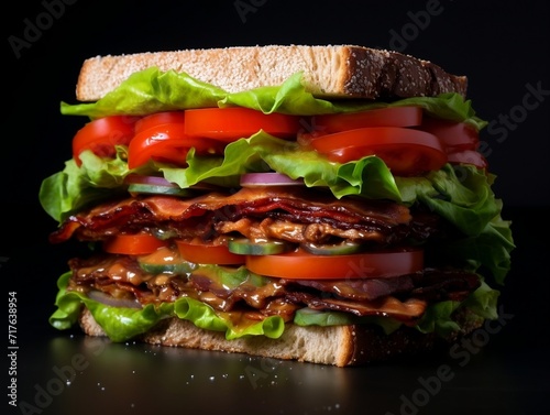 Vegetarian sandwich on isolated background