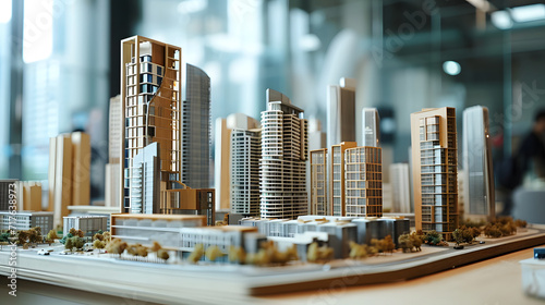intricate wooden architectural models, cityscapes in miniature, urban miniature concepts
