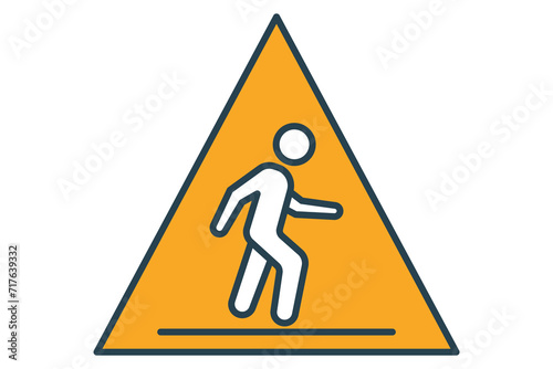 Pedestrian Crossing icon. icon related to pedestrian pathways, public navigation. flat line icon style. element illustration