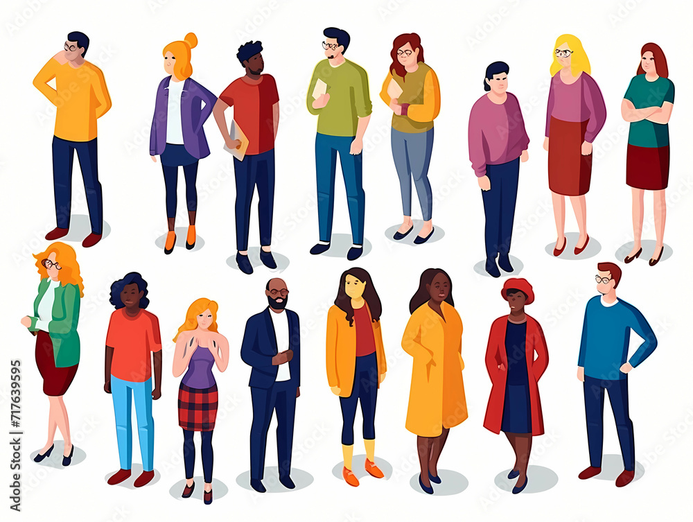 Diverse Colorful People, A Group Of People Standing Together Diverse Colorful People, A Group Of People Standing Together