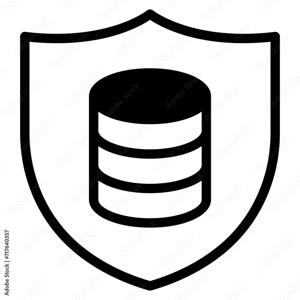 Data protection icon. Database security system Data protection icon. Database security system