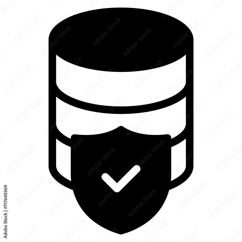 Data protection icon. Database security system