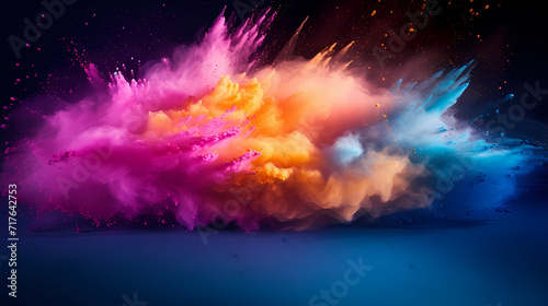 Dust explosion Holi background, indian traditional festival