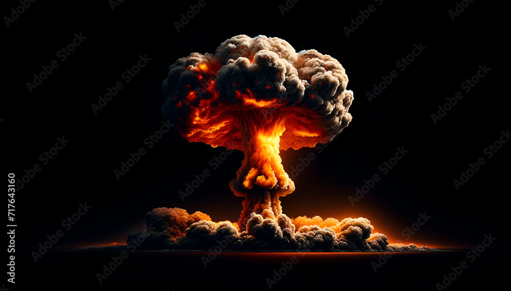 Atomic Awe: The Chilling Spectacle of a Nuclear Mushroom Cloud.
Generative AI. Atomic Awe: The Chilling Spectacle of a Nuclear Mushroom Cloud.
Generative AI.