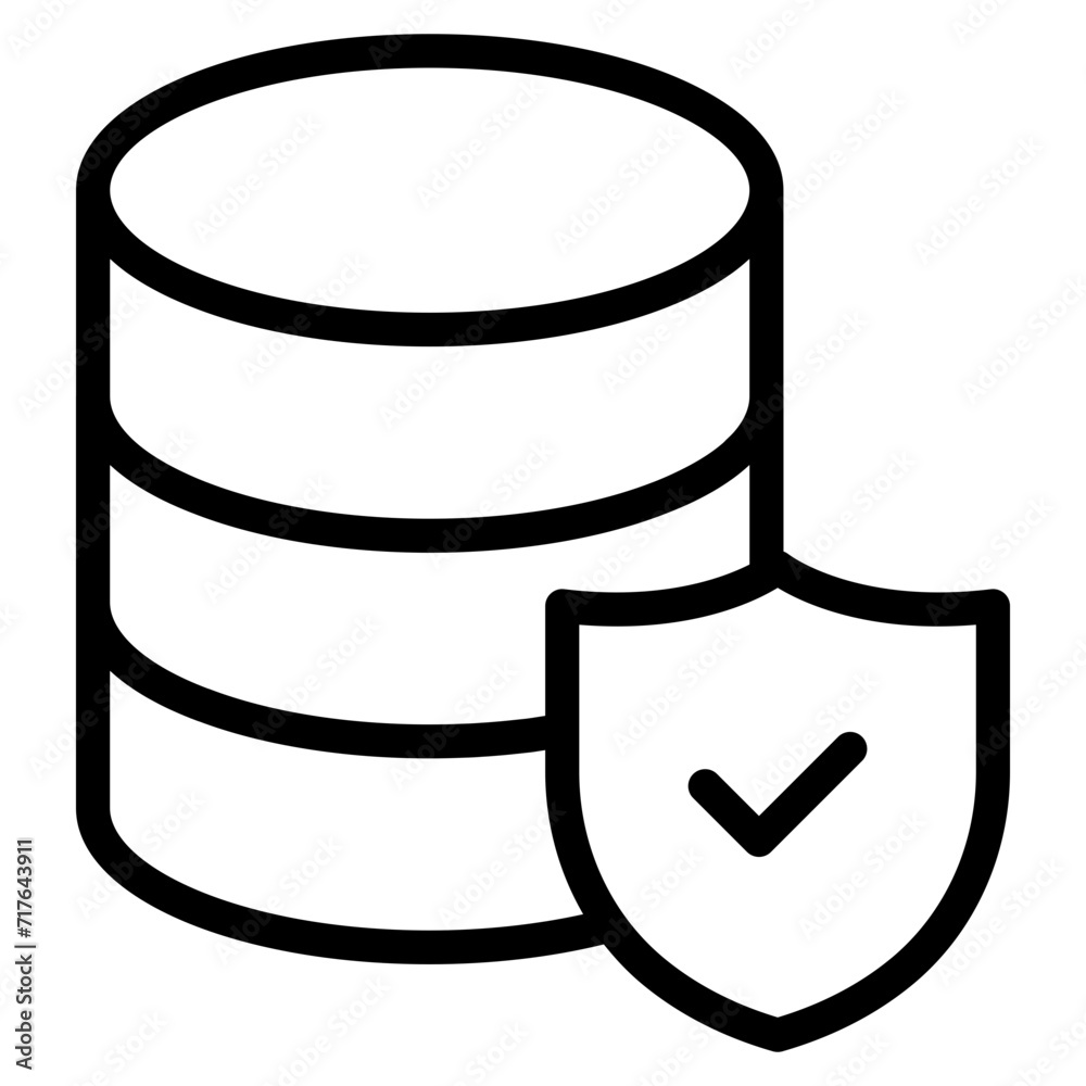 Data protection icon. Database security system Data protection icon. Database security system