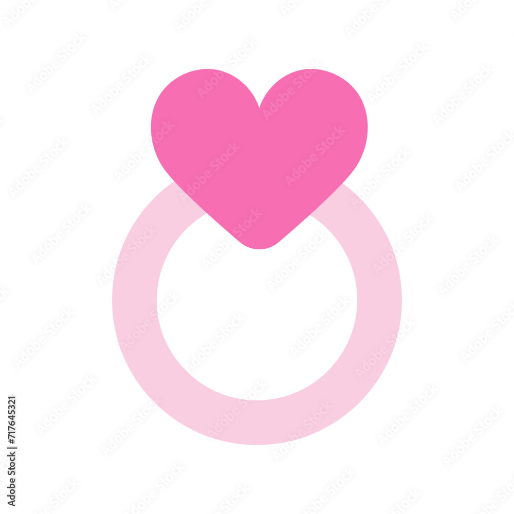 Ring with heart. Cute ring with diamond heart shape. Concept of love, Valentine, Romantic. Simple love icon for websites, web design, mobile app, info graphics on white background Ring with heart. Cute ring with diamond heart shape. Concept of love, Valentine, Romantic. Simple love icon for websites, web design, mobile app, info graphics on white background