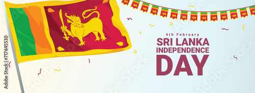 Independence Day of Sri Lanka illustration with creative background. photo