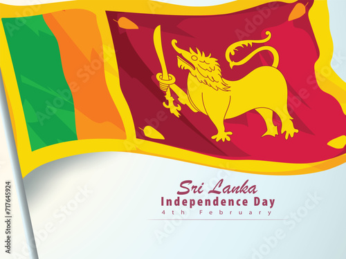 Independence Day of Sri Lanka illustration with creative background.