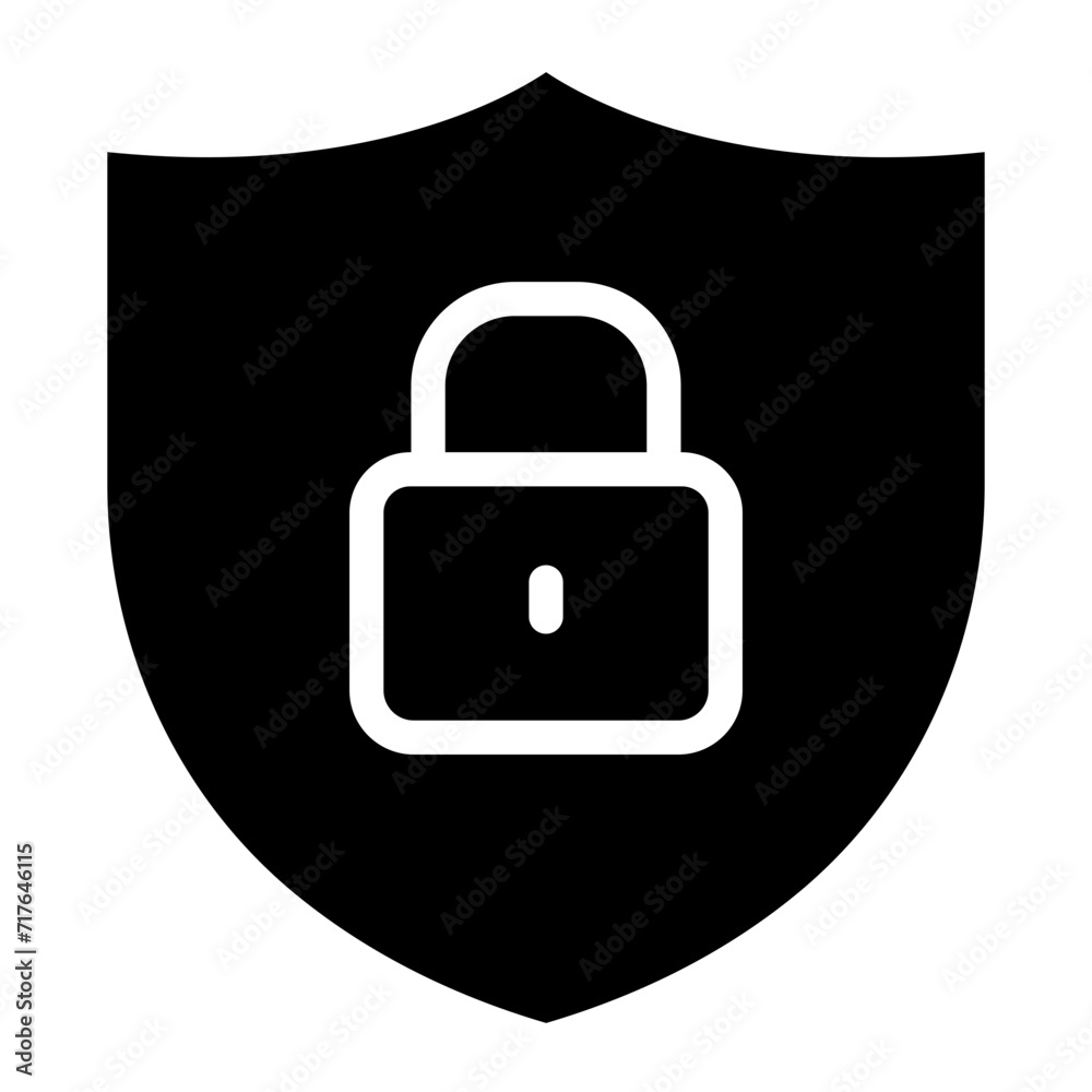 shield with padlock shield with padlock