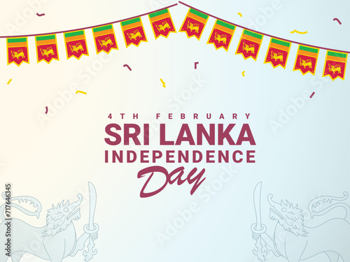 Independence Day of Sri Lanka illustration with creative background. photo