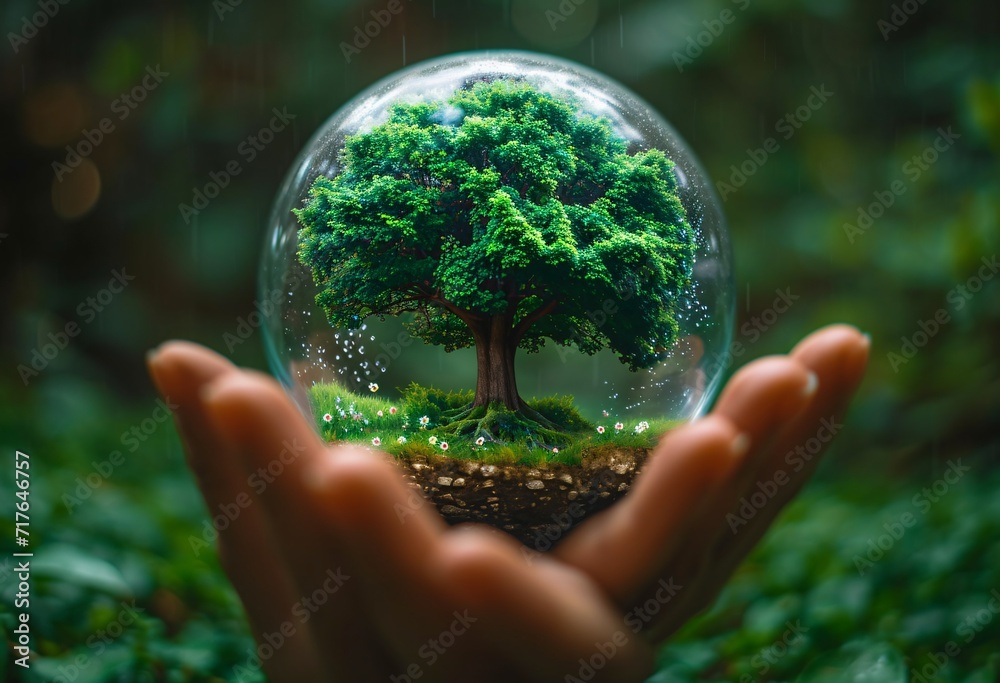 April Showers Bring May Flowers: A Glass Bubble Tree Generative AI April Showers Bring May Flowers: A Glass Bubble Tree Generative AI