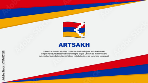 Artsakh Flag Abstract Background Design Template. Artsakh Independence Day Banner Cartoon Vector Illustration. Artsakh Design