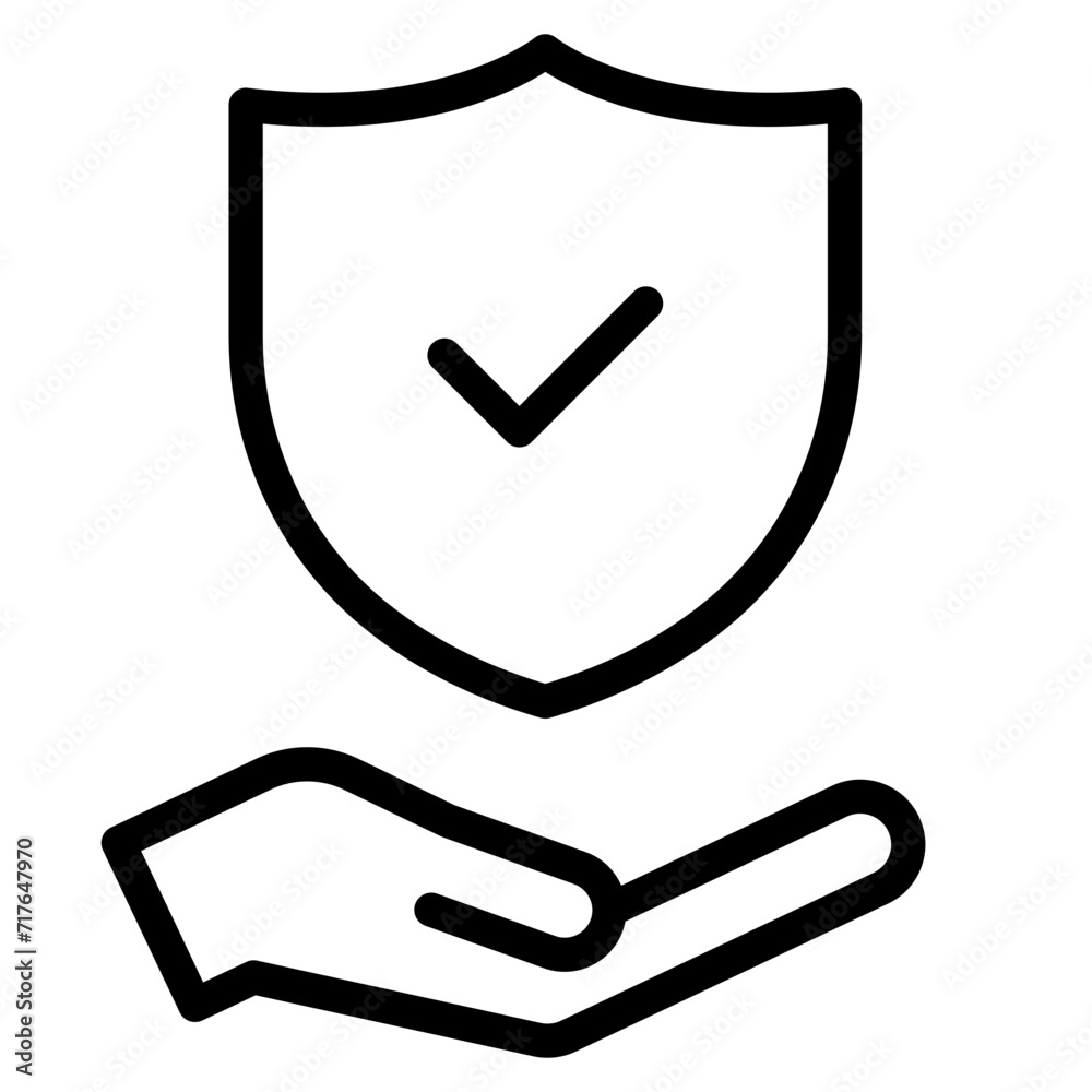 Insurance hand line icon. Risk coverage sign. Policyholder protection symbol. Quality design element. Insurance hand line icon. Risk coverage sign. Policyholder protection symbol. Quality design element.