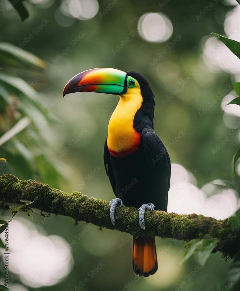 Fototapeta premium Portrait of Toucan bird. Costa Rica wild Tucan 
