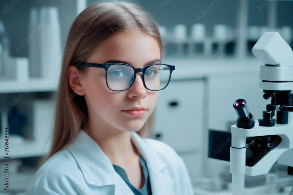 female scientist looking at a microscope female scientist looking at a microscope