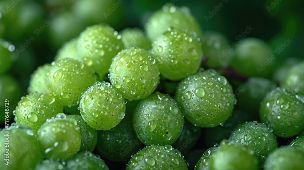 A cluster of fresh green grapes, an artistic arrangement for aesthetic appeal. Grapes background. A cluster of fresh green grapes, an artistic arrangement for aesthetic appeal. Grapes background.