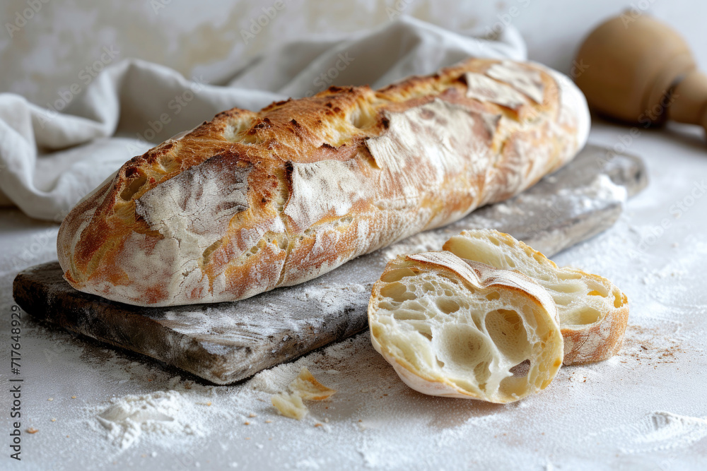 The rustic allure of freshly baked ciabatta bread