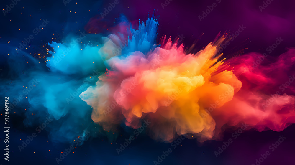 Obraz premium Dust explosion Holi background, indian traditional festival