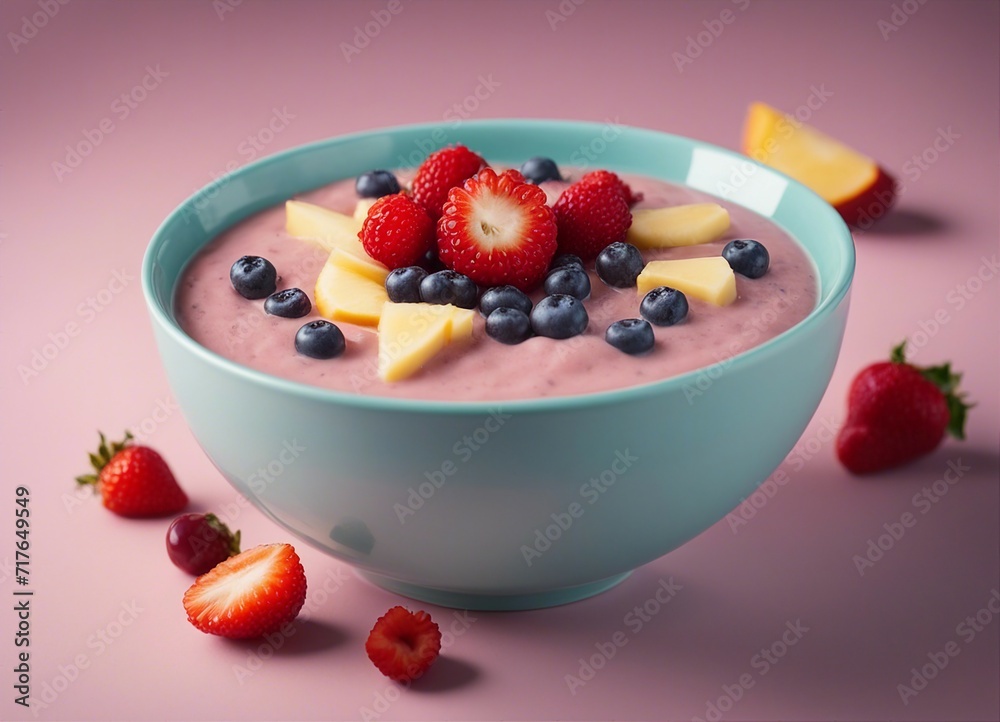 bowl with delicious and healthy smoothie, vegan food, above view
bowl with delicious and healthy smoothie, vegan food, above view