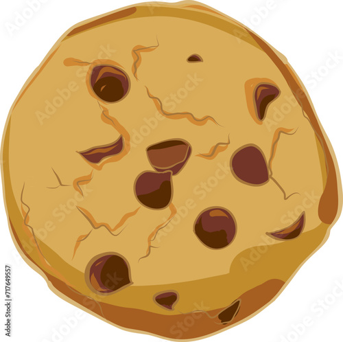 Illustration of a cookie with chocolate chip SVG dessert, yummy graphic design of food