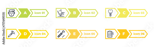 sick boy, dentist scissors, implant, dentists drill tool, dental hook, clinic outline icons. editable vector from dentist concept.