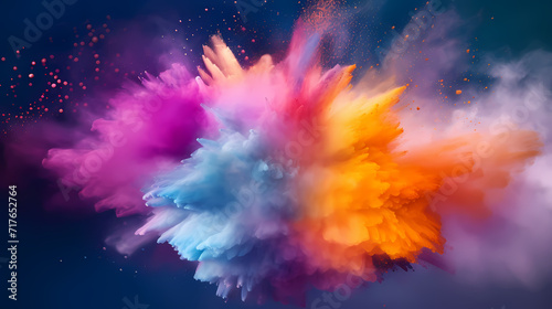 Dust explosion abstract background, Holi background