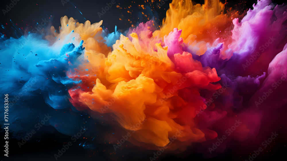 Dust explosion abstract background, Holi background Dust explosion abstract background, Holi background