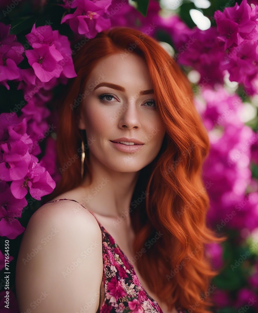 red-haired woman, 33 years old, freckled, halter top , summer time, bougainvillea flower background
red-haired woman, 33 years old, freckled, halter top , summer time, bougainvillea flower background