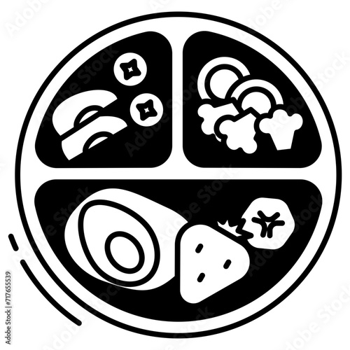 kids plate glyph and line vector illustration