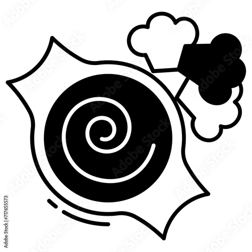 broccoli puree glyph and line vector illustration