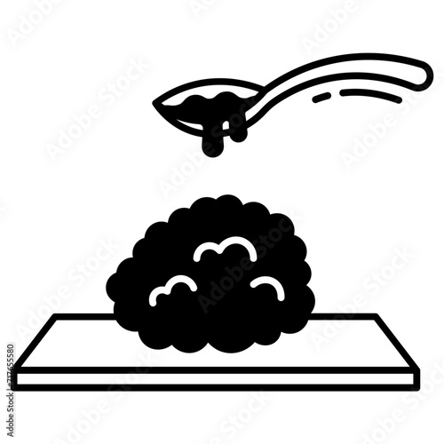 rice bowl glyph and line vector illustration