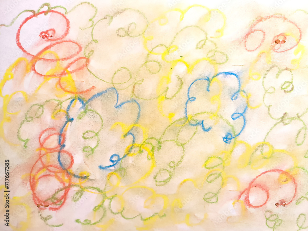 Abstract background, a finely drawn texture with multicolored clouds and smooth waves. Frame, place for text, copy space. Red, Brown, Yellow, Green Abstract background, a finely drawn texture with multicolored clouds and smooth waves. Frame, place for text, copy space. Red, Brown, Yellow, Green