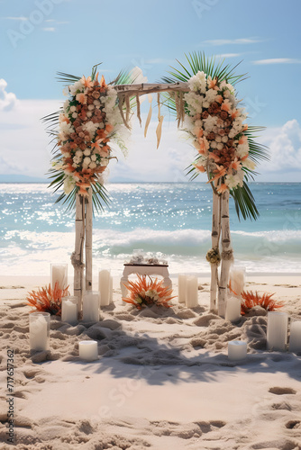 Wedding altar on a paradisiacal beach