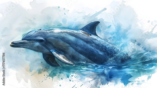 illustration with the drawing of a Dolphin