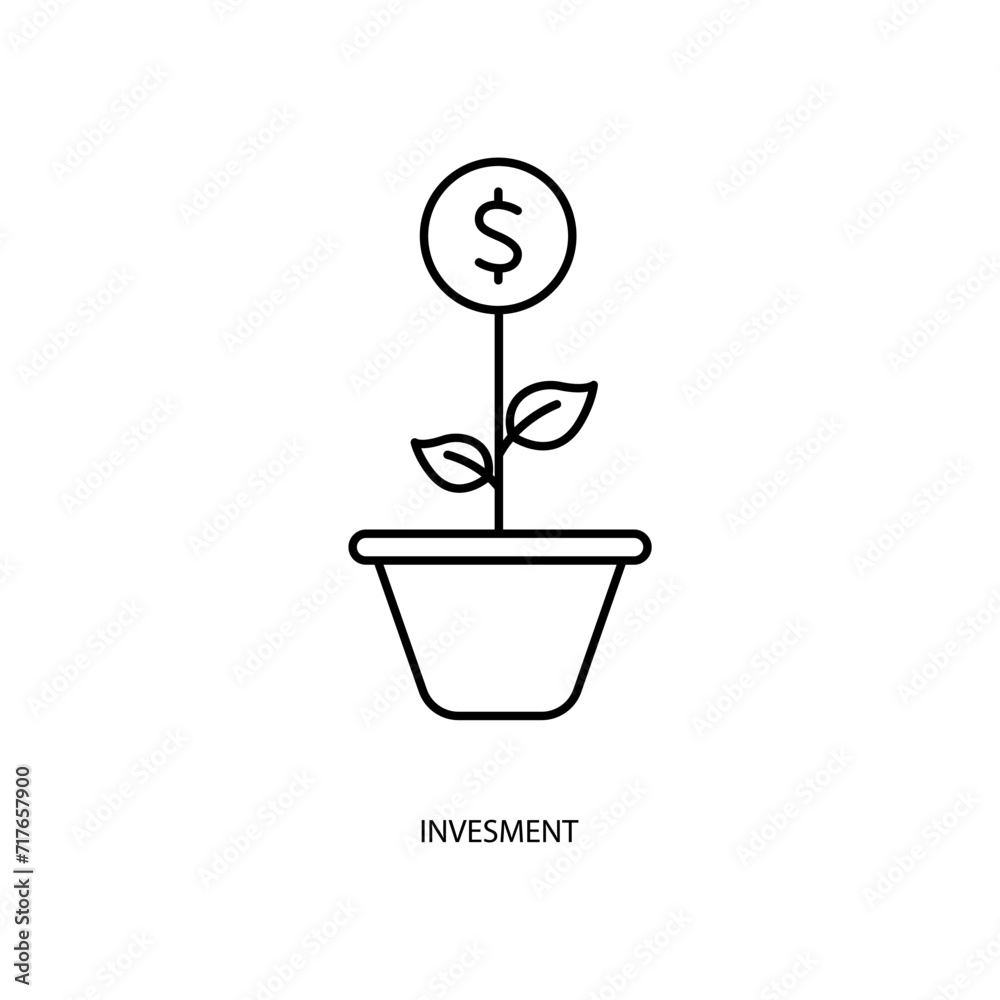 invesment concept line icon. Simple element illustration. invesment concept outline symbol design.